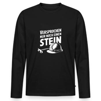 Nur noch einen Stein. Geologenhelm, Geologenhammer - Männer Premium Bio Langarmshirt - Schwarz - Vorne - Nico (187cm)