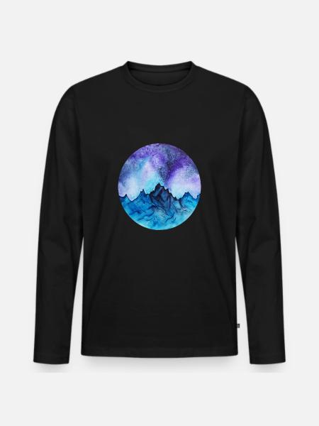 mountains - Men's Premium Organic Long Sleeve Shirt - black