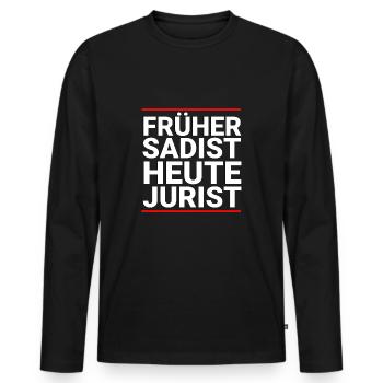 Juristen Shirt - Männer Premium Bio Langarmshirt - Schwarz - Vorne - Nico (187cm)