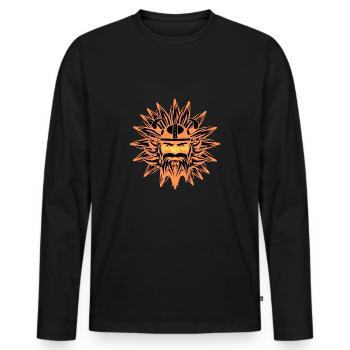 Wikinger - Männer Premium Bio Langarmshirt - Schwarz - Vorne - Nico (187cm)