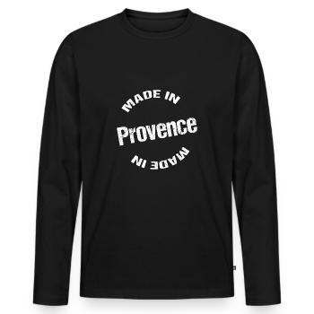 Made in Provence blc - Men's Premium Organic Long Sleeve Shirt - black - Front - Nico (187cm)