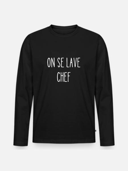 on se lave chef - T-shirt manches longues Premium bio Homme - noir