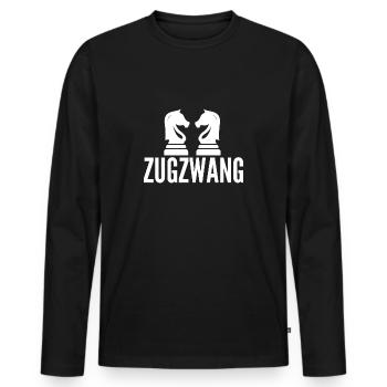 Schach Geschenk Schachspieler Queen’s Gambit - Männer Premium Bio Langarmshirt - Schwarz - Vorne - Nico (187cm)