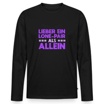 Lieber Ein Lone-Pair Als Allein - Männer Premium Bio Langarmshirt - Schwarz - Vorne - Nico (187cm)