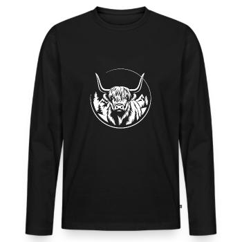 Love My Highlands - Highland Graphic - T-shirt manches longues Premium bio Homme - noir - Devant - Nico (187cm)