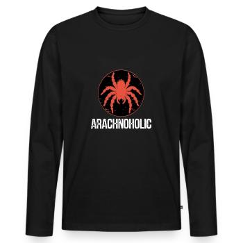 Arachnoholic big hairy tarantula silhouette - Men's Premium Organic Long Sleeve Shirt - black - Front - Nico (187cm)
