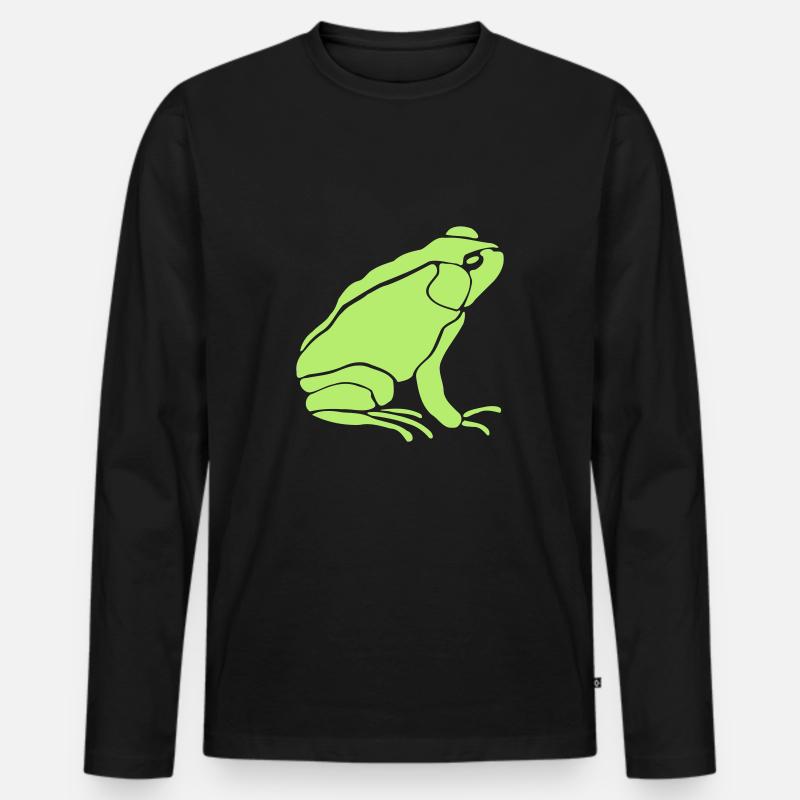frosch tier huepfen - Männer Premium Bio Langarmshirt - Schwarz