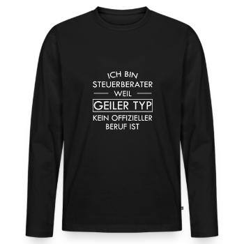 Steuerberater - Männer Premium Bio Langarmshirt - Schwarz - Vorne - Nico (187cm)