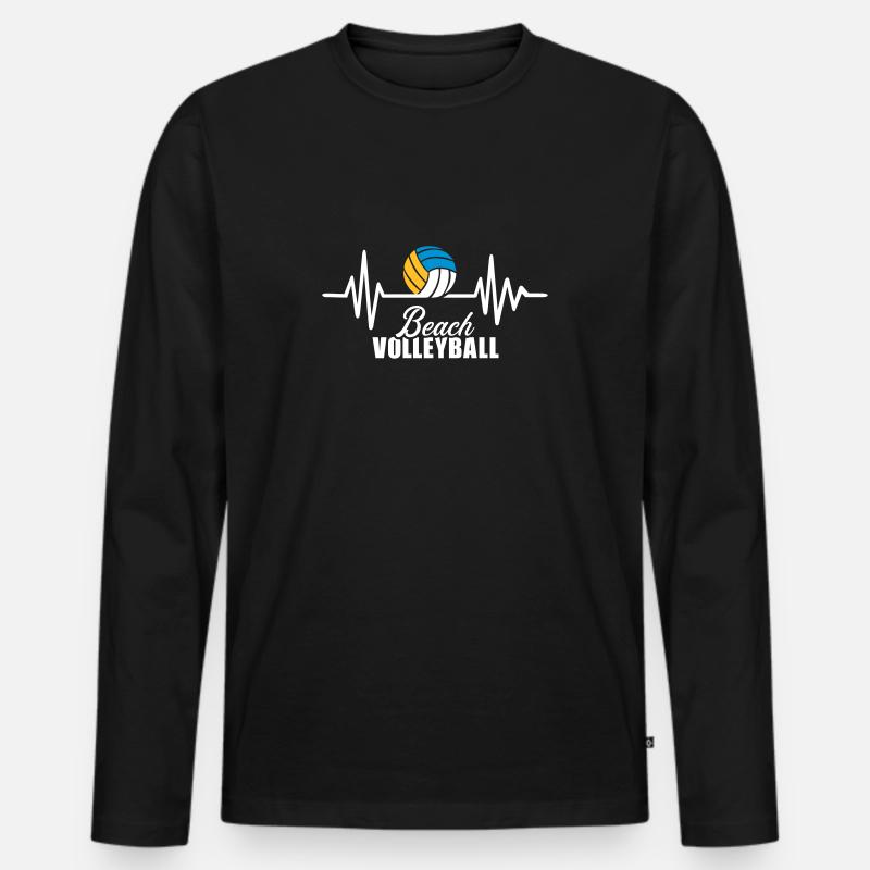 Beachvolleyball - Männer Premium Bio Langarmshirt - Schwarz