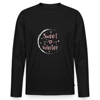 hiver - T-shirt manches longues Premium bio Homme - noir - Devant - Nico (187cm)