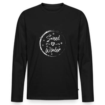 hiver - T-shirt manches longues Premium bio Homme - noir - Devant - Nico (187cm)