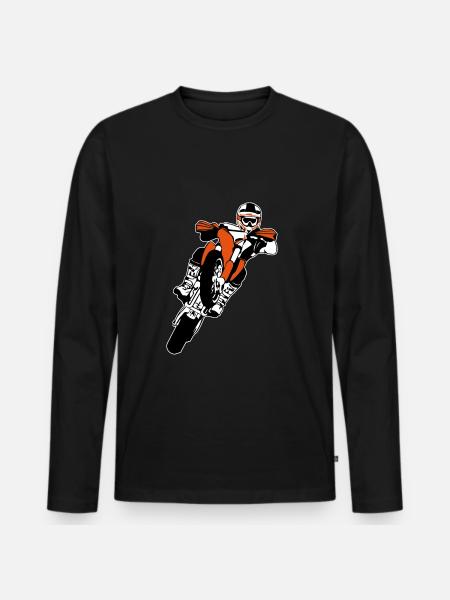 Supermoto - Männer Premium Bio Langarmshirt - Schwarz