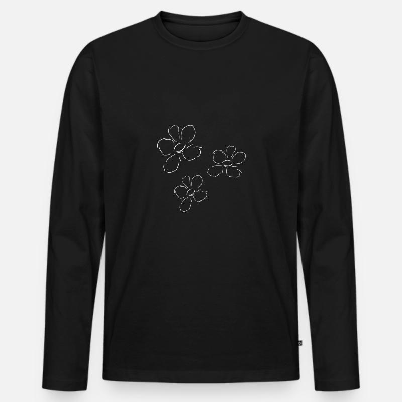 blumen blume - Männer Premium Bio Langarmshirt - Schwarz