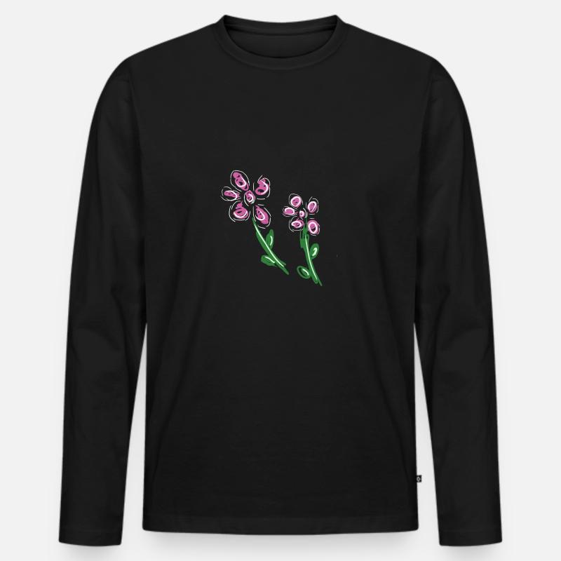 blumen blume - Männer Premium Bio Langarmshirt - Schwarz