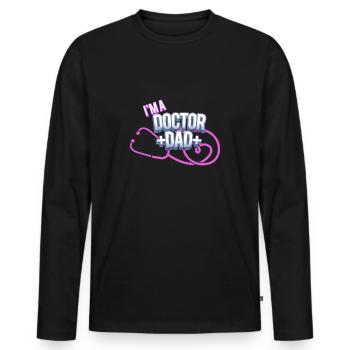 Je suis médecin et papa - T-shirt manches longues Premium bio Homme - noir - Devant - Nico (187cm)