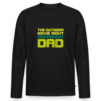 The Outdoor Movie Night Organizer Dad - Männer Premium Bio Langarmshirt - Schwarz - Vorne - Nico (187cm)