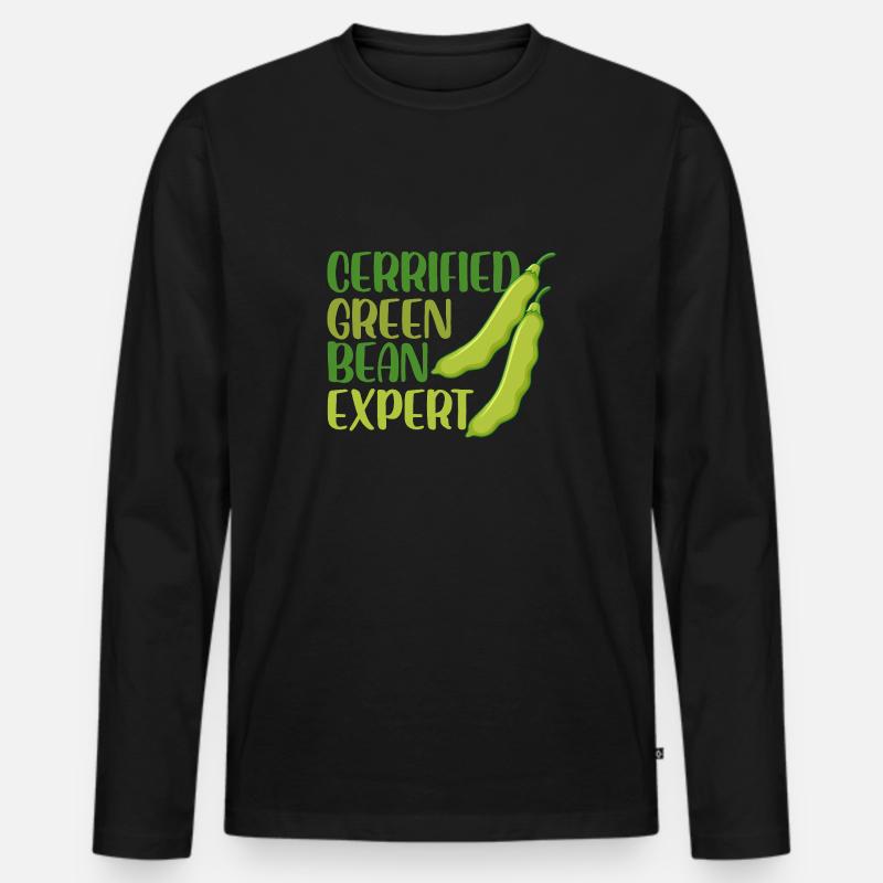 Certified Green Bean Expert Design - Männer Premium Bio Langarmshirt - Schwarz