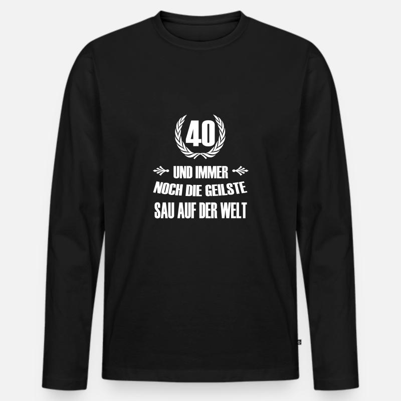 40 Geburtstag - Männer Premium Bio Langarmshirt - Schwarz