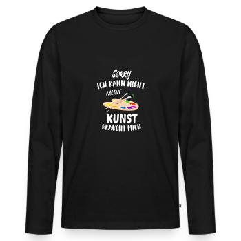 Art disant cadeau d'artiste - T-shirt manches longues Premium bio Homme - noir - Devant - Nico (187cm)
