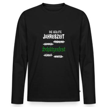 Dire drôle de tireur - T-shirt manches longues Premium bio Homme - noir - Devant - Nico (187cm)