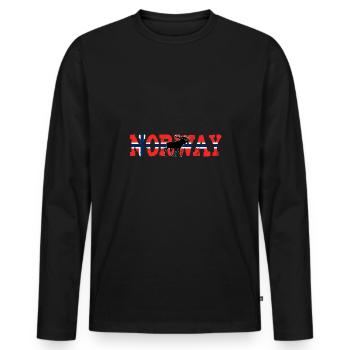 Norway Scandinavia - Men's Premium Organic Long Sleeve Shirt - black - Front - Nico (187cm)