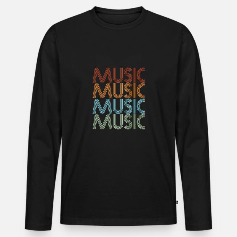 MUSIK - Männer Premium Bio Langarmshirt - Schwarz