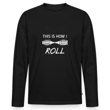 Waveboard Caster Board Vigorboard Skateboard - Men's Premium Organic Long Sleeve Shirt - black - Front - Nico (187cm)