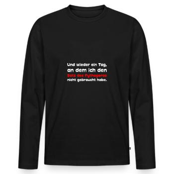 Satz des Pythagoras nicht gebraucht - Männer Premium Bio Langarmshirt - Schwarz - Vorne - Nico (187cm)