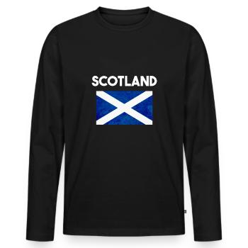 Schottland - Männer Premium Bio Langarmshirt - Schwarz - Vorne - Nico (187cm)