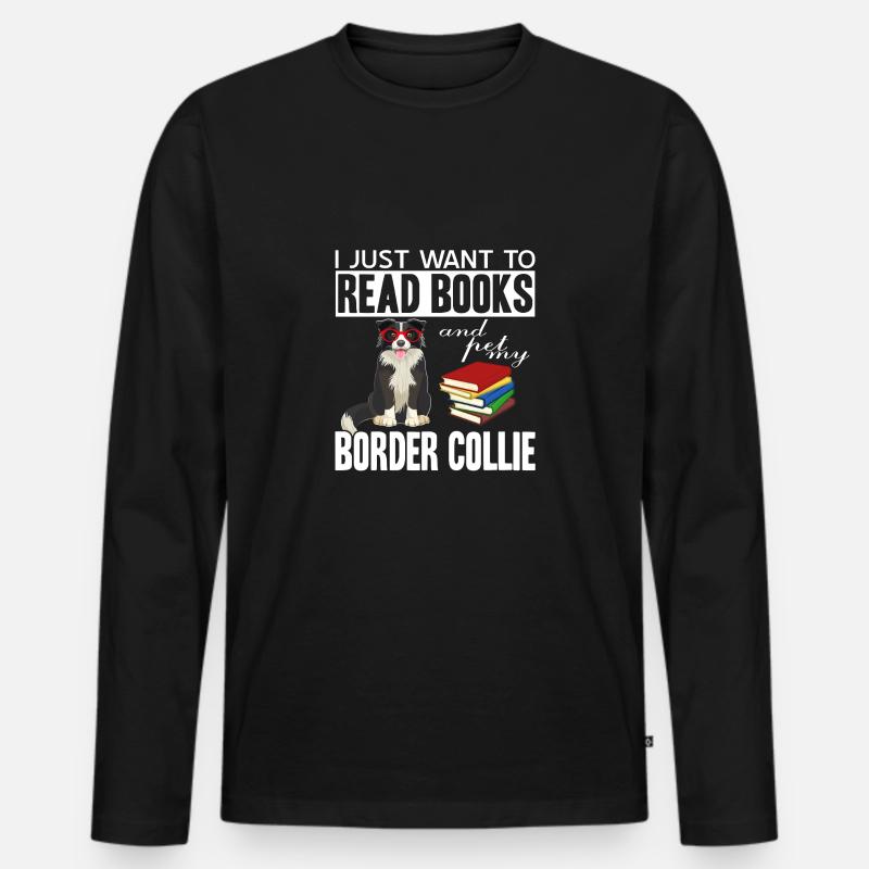 Border Collie - Männer Premium Bio Langarmshirt - Schwarz