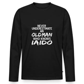 Iaido - Männer Premium Bio Langarmshirt - Schwarz - Vorne - Nico (187cm)