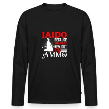 Iaido - Männer Premium Bio Langarmshirt - Schwarz - Vorne - Nico (187cm)
