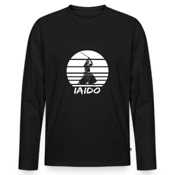 Iaido - Männer Premium Bio Langarmshirt - Schwarz - Vorne - Nico (187cm)