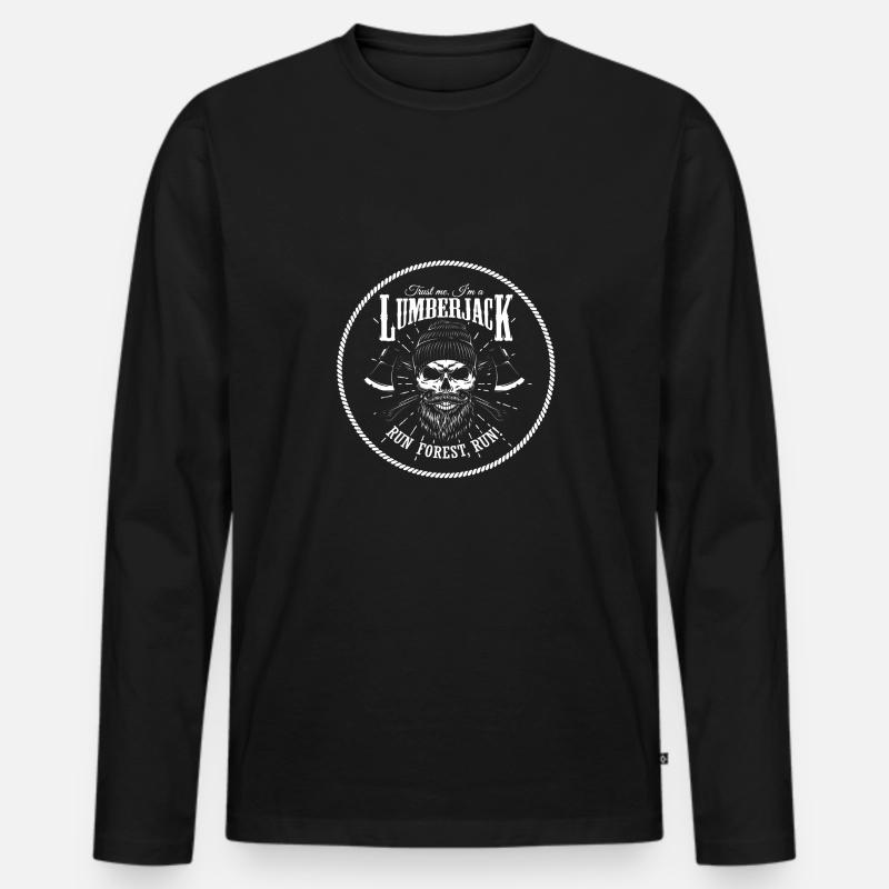 Holzfäller - Männer Premium Bio Langarmshirt - Schwarz