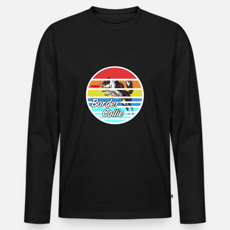 Border Collie - Männer Premium Bio Langarmshirt - Schwarz