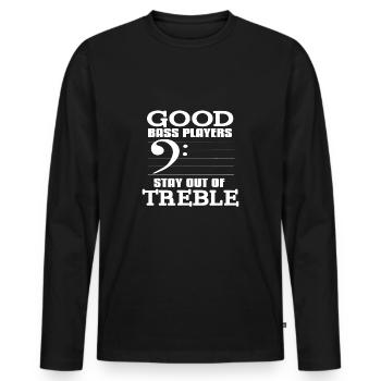 contrebasse - T-shirt manches longues Premium bio Homme - noir - Devant - Nico (187cm)