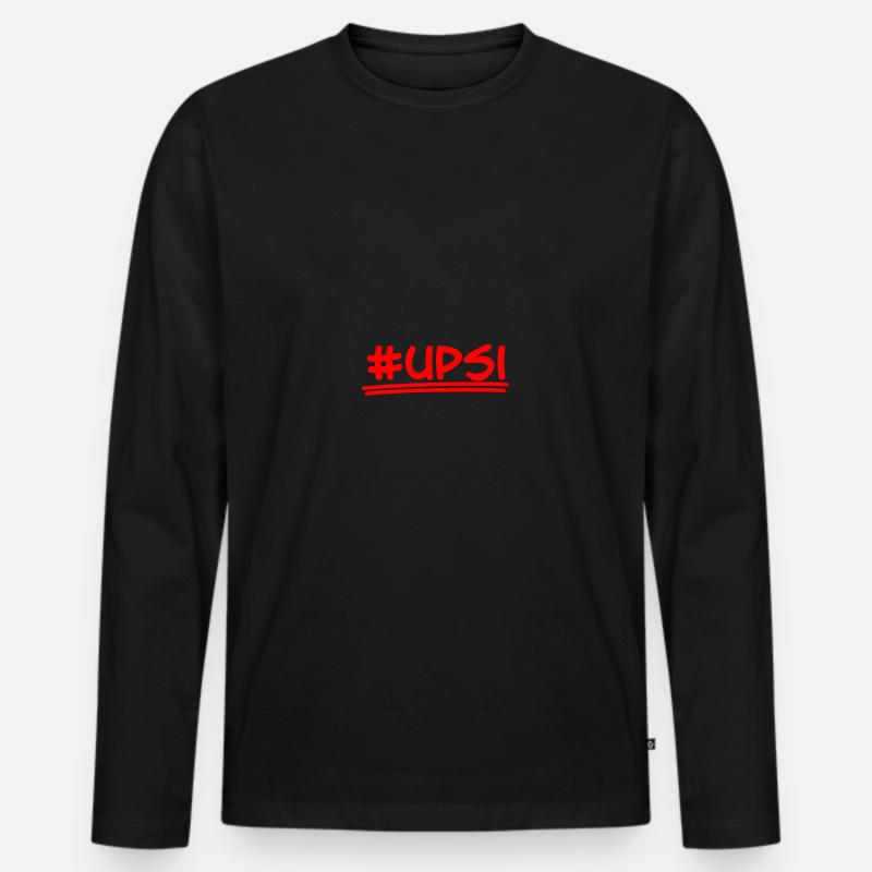 upsi - Männer Premium Bio Langarmshirt - Schwarz