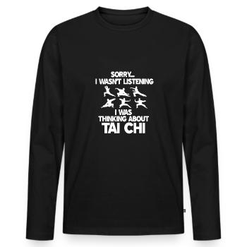 Tai Chi - Männer Premium Bio Langarmshirt - Schwarz - Vorne - Nico (187cm)
