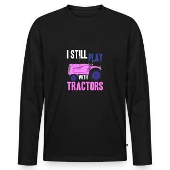 Farmer farmer - Men's Premium Organic Long Sleeve Shirt - black - Front - Nico (187cm)