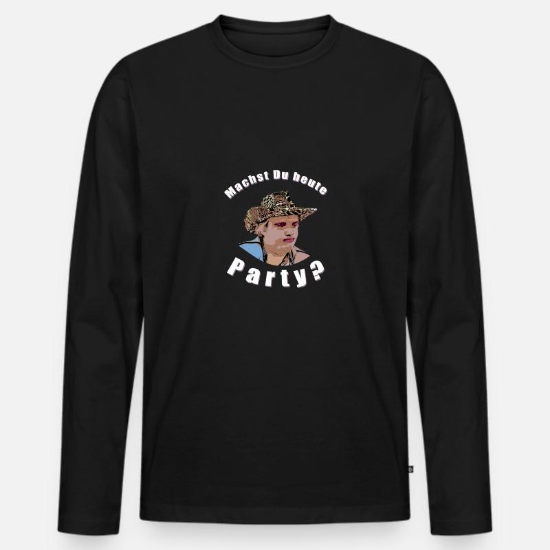 Machst Du heute Party - Männer Premium Bio Langarmshirt - Schwarz