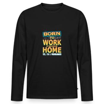 programmeur - T-shirt manches longues Premium bio Homme - noir - Devant - Nico (187cm)