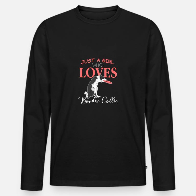 Border Collie - Männer Premium Bio Langarmshirt - Schwarz