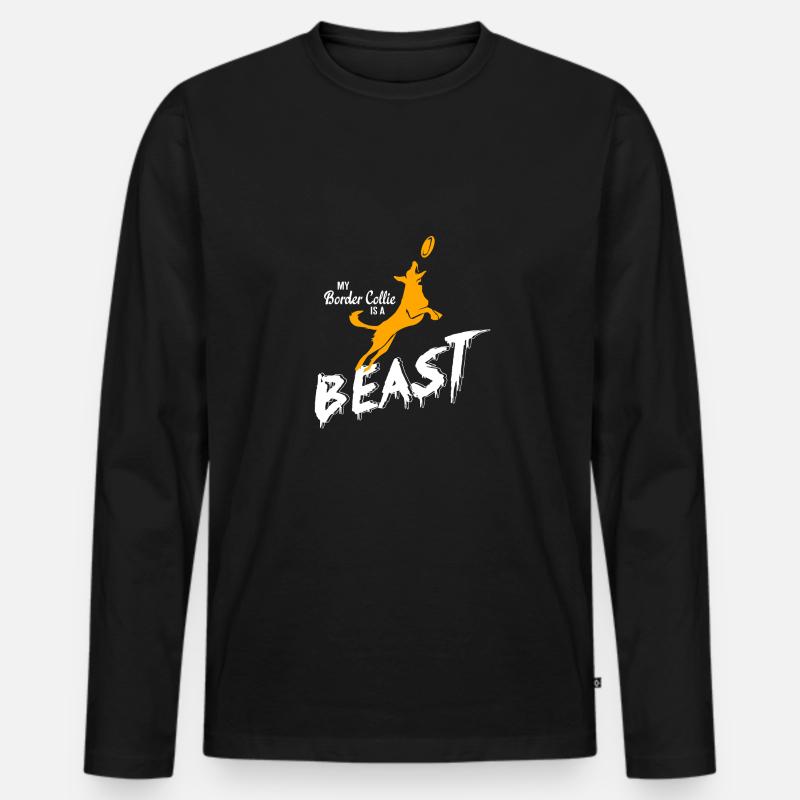 Border Collie - Männer Premium Bio Langarmshirt - Schwarz