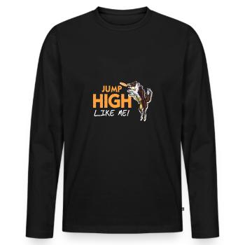 Border collie - Men's Premium Organic Long Sleeve Shirt - black - Front - Nico (187cm)