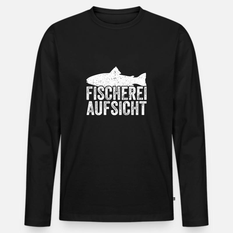 Fischerei Aufsicht - Männer Premium Bio Langarmshirt - Schwarz
