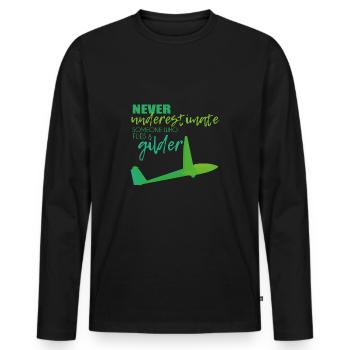 Gliding gliders - Men's Premium Organic Long Sleeve Shirt - black - Front - Nico (187cm)