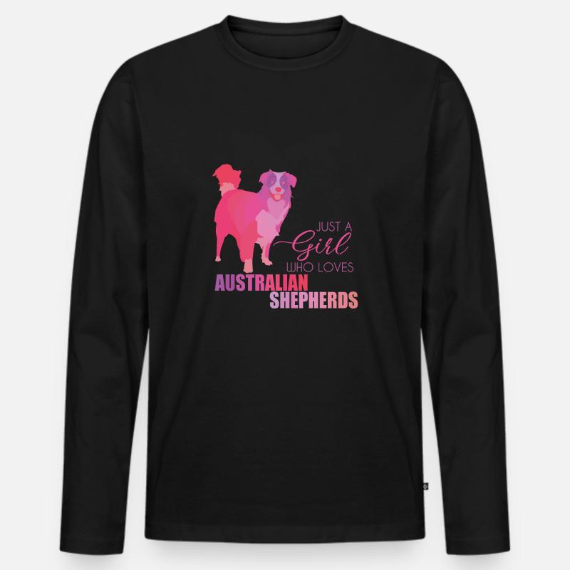 Australian Shepherd - Männer Premium Bio Langarmshirt - Schwarz