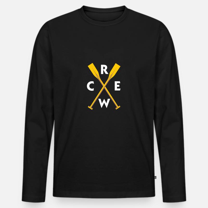 Rudern - Männer Premium Bio Langarmshirt - Schwarz