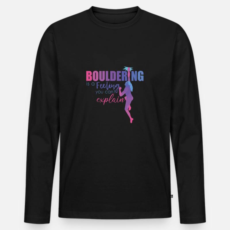 Bouldern - Männer Premium Bio Langarmshirt - Schwarz