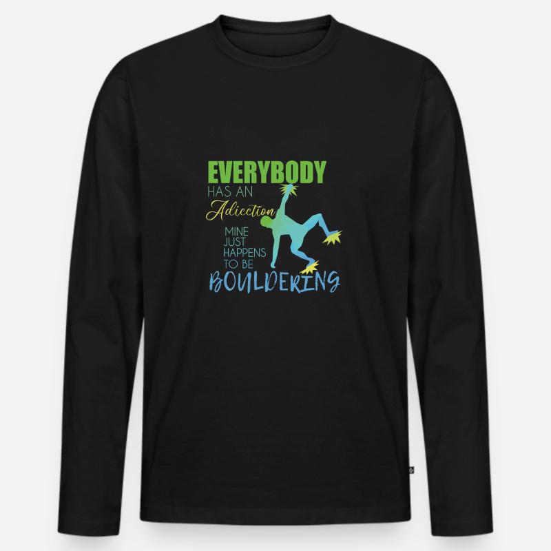 Bouldern - Männer Premium Bio Langarmshirt - Schwarz